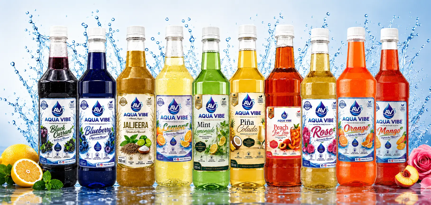 Aqua Vibe Syrups Lineup